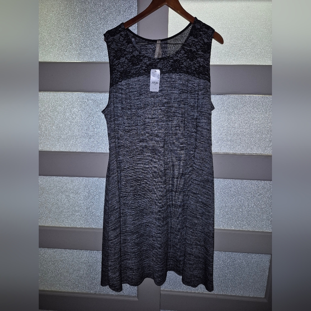 Penningtons Black and Gray Midi Dress